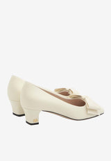 Valentino Bowow 45 Leather Pumps Ivory 6W2S0LB5-DDT-098