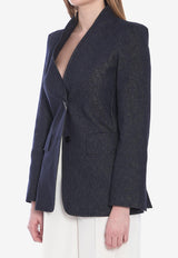 Max Mara Single-Breasted Slim Blazer Blue 2511041093600-10742-001