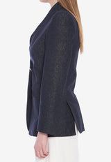 Max Mara Single-Breasted Slim Blazer Blue 2511041093600-10742-001