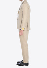 Tagliatore Single-Breasted Linen Suit Brown 2SMC22K01-340021-ET811