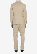 Lardini Double-Breasted Wool Suit Beige ES5910E-ESIF64414-300