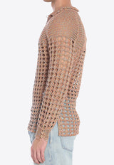 Valentino Perforated-Knit Sweater Beige 6V0KC34A-AUT-AH2