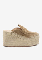Gianvito Rossi Maxilla 100 Suede Platform Espadrille Mules Beige G93056-40RIC-VLJCMNA