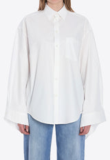 Balenciaga Knotted Cuffs Long-Sleeved Shirt White 830990-TRM28-9000