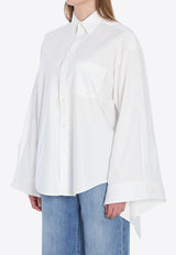 Balenciaga Knotted Cuffs Long-Sleeved Shirt White 830990-TRM28-9000
