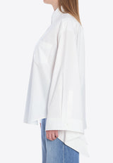 Balenciaga Knotted Cuffs Long-Sleeved Shirt White 830990-TRM28-9000