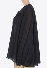 TheLatest Biro Buttoned Blouse Black 6003T0172-LNTP-T0002