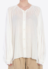 TheLatest Biro Oversized Blouse White 6003T0172-LNTP-T0001