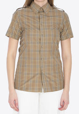 Burberry Checked Short-Sleeved Shirt Brown 8107968--C2044