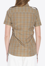 Burberry Checked Short-Sleeved Shirt Brown 8107968--C2044