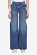 MOTHER Swisher Sneak Fray Wide-Leg Jeans Blue 10868-1220-BOG