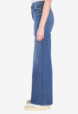 MOTHER Swisher Sneak Fray Wide-Leg Jeans Blue 10868-1220-BOG