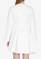 Alaïa Asymmetric Poplin Mini Dress White AA9R2618T447A--000