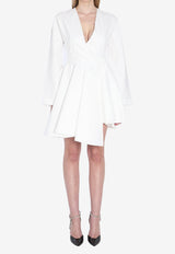 Alaïa Asymmetric Poplin Mini Dress White AA9R2618T447A--000