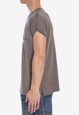 Saint Laurent Logo Embroidered Wool T-shirt Gray 818716-Y76HF-1021