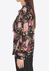 Chloé V-neck Floral Print Ruffled Blouse Multicolor CH25UHT67458--001