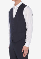 Tagliatore Essential Wool Waistcoat Blue GFNA05A-060001-B5013