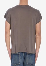 Saint Laurent Logo Embroidered Wool T-shirt Gray 818716-Y76HF-1021