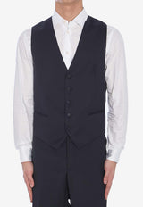 Tagliatore Button-Up Wool Waistcoat Blue GFBK05A-060001-B5013