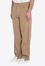 Burberry Logo Patch Wide-Leg Pants Brown 8108341--C2247