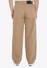 Burberry Logo Patch Wide-Leg Pants Brown 8108341--C2247