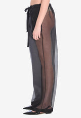 Khaite Trenton Silk Organza Sheer Pants Black 3160343--200
