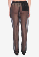 Khaite Trenton Silk Organza Sheer Pants Black 3160343--200