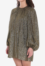 Chloé Ruched Lurex Mini Dress Gold CH25SRO14298--0YY