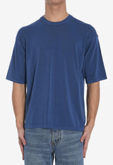 Roberto Collina Fine Knit Crewneck T-shirt Blue RB11021-RB11-12