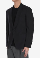 Lardini Single-Breasted Silk Blazer Black ES5809EI-ESE64318-999