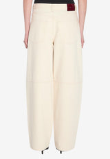 Gucci Engraved-Logo Balloon Jeans Beige 828601-XDDA7-2353