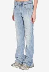 Balenciaga Logo Patch Washed-Out Jeans Blue 814225-TRW59-2540