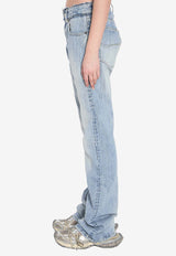Balenciaga Logo Patch Washed-Out Jeans Blue 814225-TRW59-2540