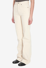 Saint Laurent 70s Straight-Leg Jeans White 823599-Y30UA-9100