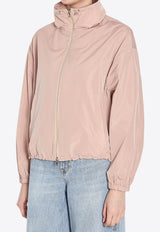 Herno New Techno Taffeta Zip-Up Jacket Pink GI000280D-12483Z-4040