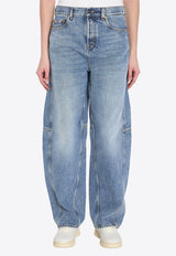 Gucci Balloon-Leg Faded Jeans Blue 828601-XDDAR-4009
