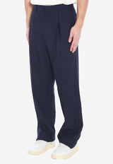 Casablanca Straight-Leg Wool Pants Blue MPS25TR25701--NAVY