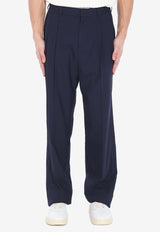 Casablanca Straight-Leg Wool Pants Blue MPS25TR25701--NAVY
