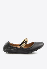 Tod's Dee Ring Leather Ballet Flats Black XXW0HI0JJ10-U1O-B999
