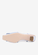 Roger Vivier Belle Vivier 45 Leather and Mesh Slingback Pumps Light Blue RVW00641670-J9U1-V25