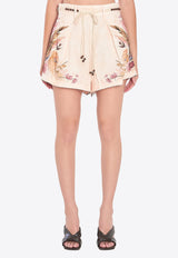 Zimmermann Ascension Tuck Mini Shorts Cream 4557ASS253--CRMPLMFLO