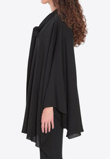 Balenciaga Asymmetric Silk Scarf Blouse Black 839280-TIN13-1000