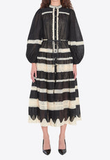 Zimmermann Rhiannon Billow Midi Dress Black 3227DSS251--BLCR