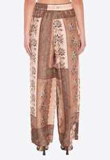 Zimmermann Lucky Relaxed Printed Silk Pants Brown 3590PSS252--CHCBAN