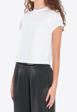 Alexander Wang Logo Print Shrunken T-shirt White 1CC3251103--120