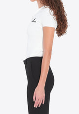 Balenciaga Logo Embroidered V-neck Polo T-shirt White 835501-T5231-9040