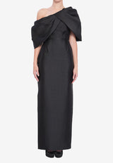Solace London Davina Off-Shoulder Maxi Dress Black OS44006--BLACK