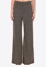 Chloé High-Rise Checked Flared Pants Brown CH25APA06097--93C