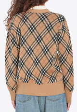 Burberry Checked Button-Up Cardigan Beige 8110579--C1309