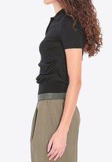 Loewe Ruched Polo T-shirt Black S359Y55K23--1100